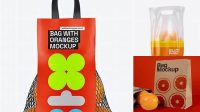 5598+ Matte Bag with Oranges PSD Mockup Best for Showcase