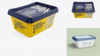 5599+ Matte Butter Tub PSD Mockup Front View High-Angle Shot For Free Download