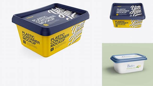 5599+ Matte Butter Tub PSD Mockup Front View High-Angle Shot For Free Download