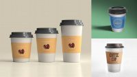 5603+ Coffee Cup With Sleeve PSD Mockup Front View Exclusive Free Photoshop Asset