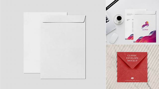 5605+ Envelope A4 Mockup Free Include TIFF