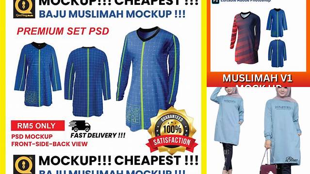 5605+ Mockup Kaos Muslimah Include TIFF