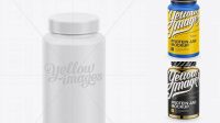 5605+ Nutritional Supplement Bottle With Matte Finish PSD Mockup High-Angle Shot High Resolution