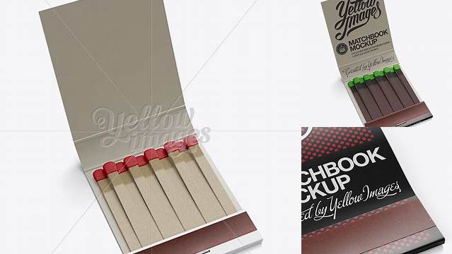 5609+ Carton Matchbook PSD Mockup Halfside View Exclusive Digital PSD Resource