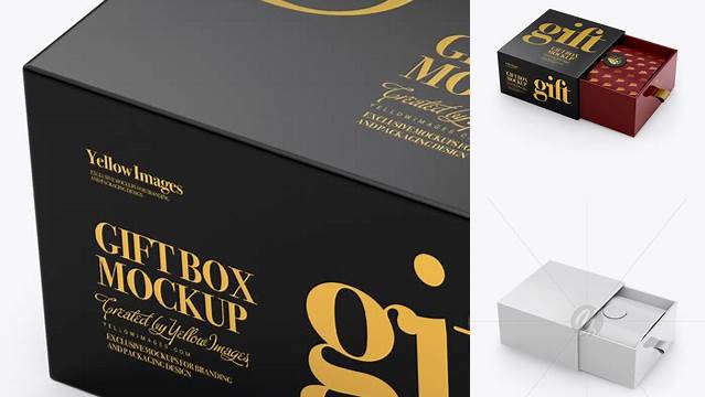 561+ Opened Glossy Gift Box PSD Mockup Half Side View High-Angle Shot Versatile and Modern PSD Mockup