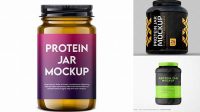 5610+ Glossy Protein Jar PSD Mockup Elegant Design Mockup PSD