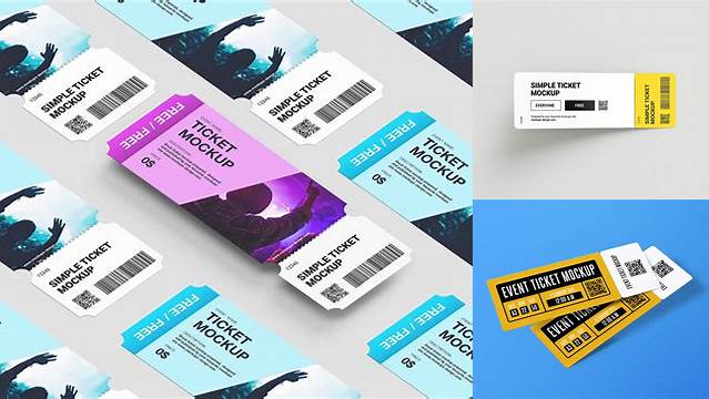 5611+ Matte Paper Ticket PSD Mockup Top View Download Now Free PSD Template