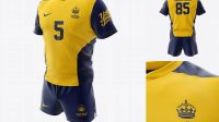 5612+ Men’s Rugby Kit with V-Neck Jersey PSD Mockup Front View Elegant Photoshop Mockup