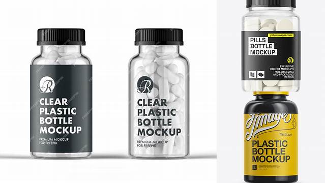 5613+ Glossy Plastic Tablets Bottle PSD Mockup Unique and Creative Free PSD File