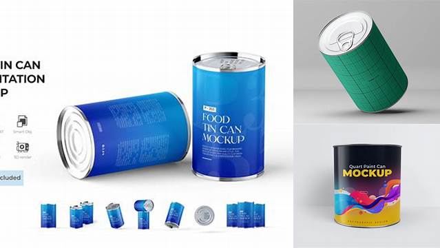 5616+ Metallic Round Tin Can PSD Mockup Customizable Layered Design PSD