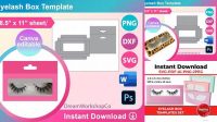 5623+ Lash Box Template Digital Download