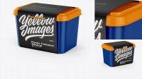 5629+ Matte Plastic Container with Label PSD Mockup Half Side View Creative PSD Resources