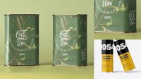 5630+ Glossy Oil Tin Can PSD Mockup Front View Premium Quality PSD Freebie