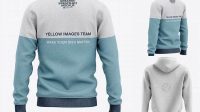 5630+ Men's Heather Crew Neck Sweatshirt Back View Fully Customizable Mockup PSD Free