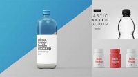 5631+ 150ml Matte Plastic Bottle PSD Mockup Download Free PSD