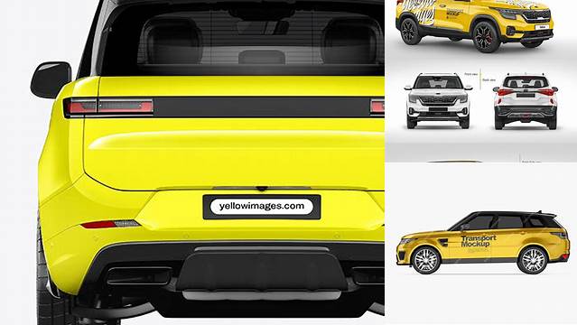 5631+ SUV ?rossover PSD Mockup Back View Smart Object-Based PSD Template Free