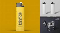 5633+ Metallic Lighter PSD Mockup Front View PSD Free Download