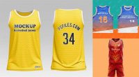 5634+ Mockup Basketball Jersey Free PSD