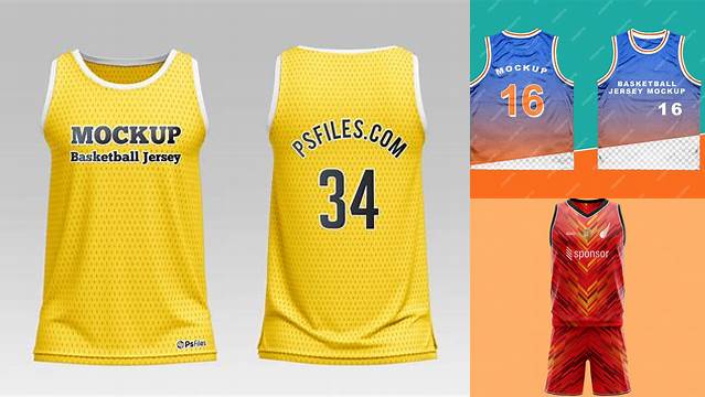 5634+ Mockup Basketball Jersey Free PSD