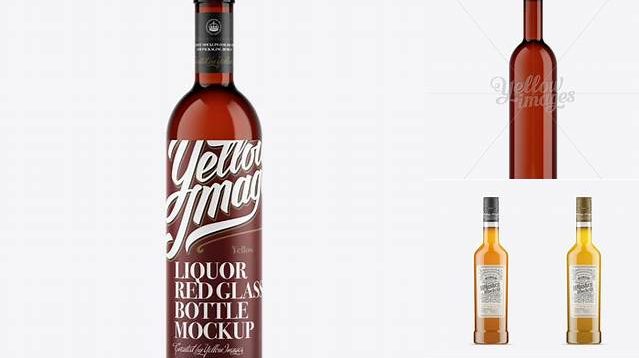 5635+ Red Glass Liquor Bottle PSD Mockup Free Graphic Design Resource