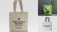 5644+ Two Canvas Bags PSD Mockup Top View Creative Layered Design File