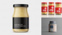 5645+ Plastic Jar with Mustard PSD Mockup Free PSD