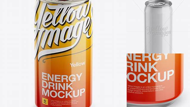 5646+ 16Oz Glossy Aluminium Can PSD Mockup High-Angle Shot Download Premium PSD Resource