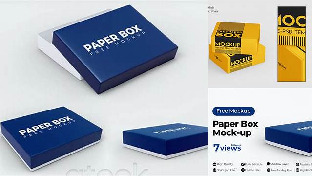 5647+ Four Paper Boxes PSD Mockup High-Quality Editable PSD