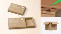 5647+ Kraft Box PSD Mockup Halfside View Free PSD for Designers