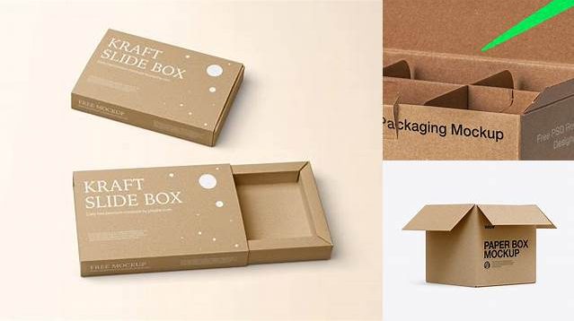 5647+ Kraft Box PSD Mockup Halfside View Free PSD for Designers