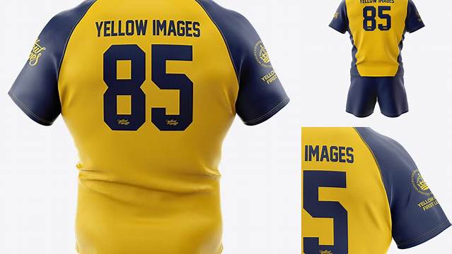 5648+ Men’s Rugby Jersey PSD Mockup Back View Free Mockup Templates