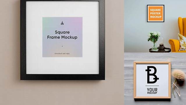 5649+ Mockup Quadro Quadrado Photoshop Freebie