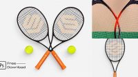 565+ Tennis Racket PSD Mockup Front View Easy-to-Edit Photoshop Freebie