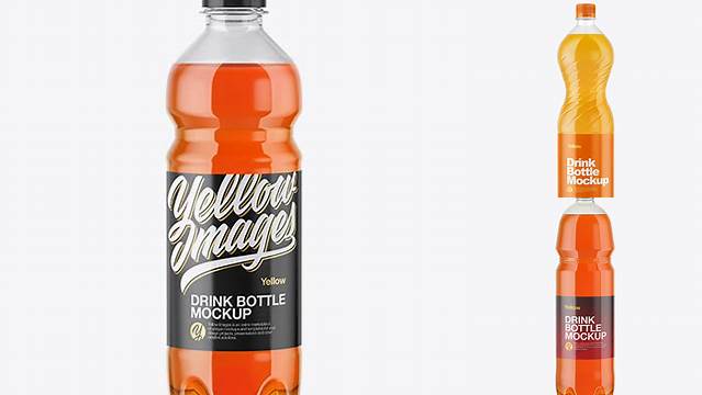 5655+ 0.5L PET Bottle with Orange Soft Drink PSD Mockup Versatile PSD Mockup File