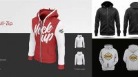 5655+ Men’s Full-Zip Hoodie PSD Mockup Right Half Side View Advanced Photoshop Template