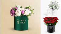 5656+ Round Flower Box PSD Mockup Front View Exclusive Free Creative Resource