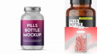 5657+ Red Bottle With Capsules PSD Mockup Creative and Modern PSD Freebie