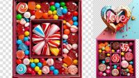 566+ Transparent Box with Candies PSD Mockup Front View High Angle Shot Creative Design PSD Free Download