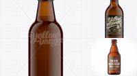 5660+ 25cl Stubby Amber Glass Beer Bottle PSD Mockup Custom Design Freebie PSD