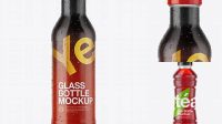 5660+ Glass Bottle with Condensation in Shrink Sleeve PSD Mockup Easy Editable