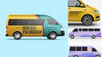 5660+ Minibus PSD Mockup Side View Elegant Photoshop Mockup