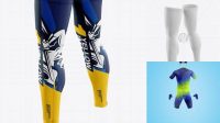 5664+ Cycling Leg Warmers PSD Mockup Back View Downloadable PSD Design Template