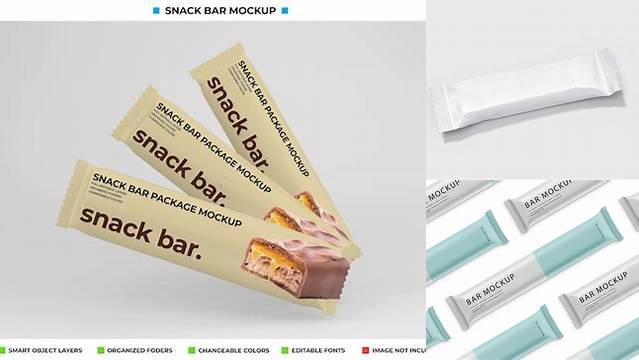 5665+ Kraft Mini Snack Bar PSD Mockup Smart Object PSD Template