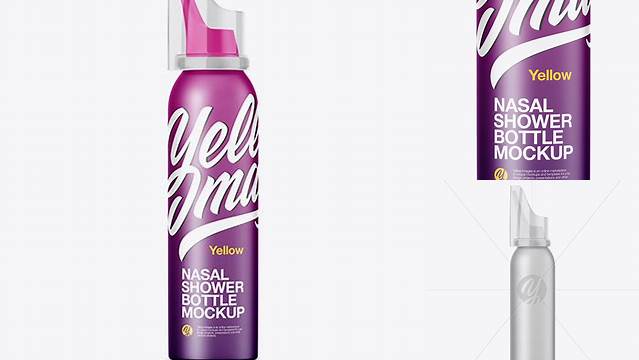 5668+ Nasal Shower Matte Metallic Bottle PSD Mockup Custom Mockup Graphic Design