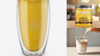 5669+ Turmeric Latte Glass PSD Mockup Photoshop PSD Free for Designers