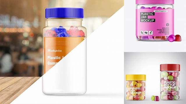 567+ Gummies Jar Mockup Advanced Editable Template Free