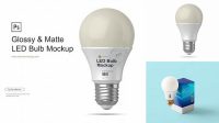 5671+ Glossy LED Bulb PSD Mockup Versatile PSD Mockup File