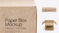 5672+ Kraft Paper Box Front View High-Angle Shot Free Mockup Templates