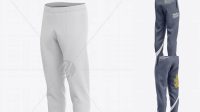 5674+ Men's Heather Cuffed Sweatpants Front Right Half-Side View Versatile and Modern PSD Mockup