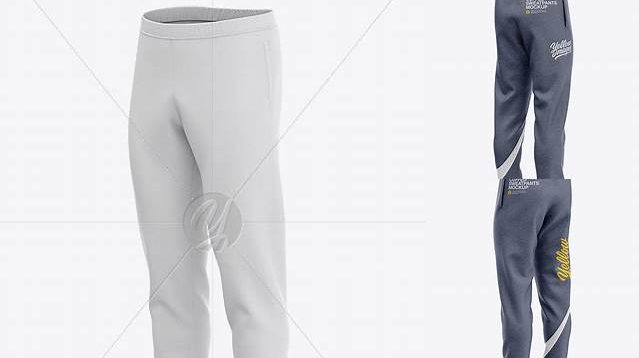 5674+ Men's Heather Cuffed Sweatpants Front Right Half-Side View Versatile and Modern PSD Mockup